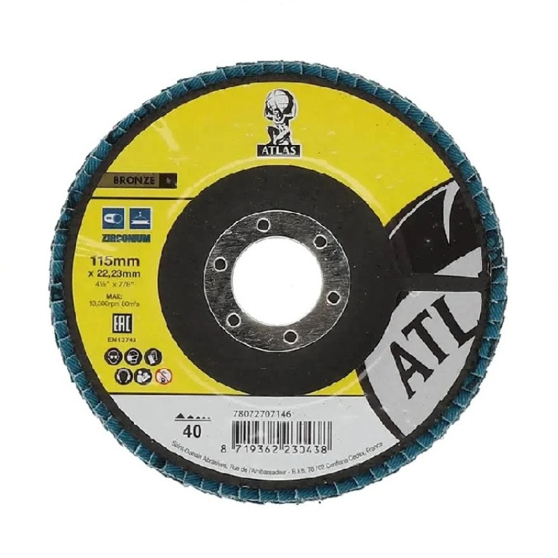 Disc abraziv lamelar, 115x22mm, NORTON ATLAS, P40